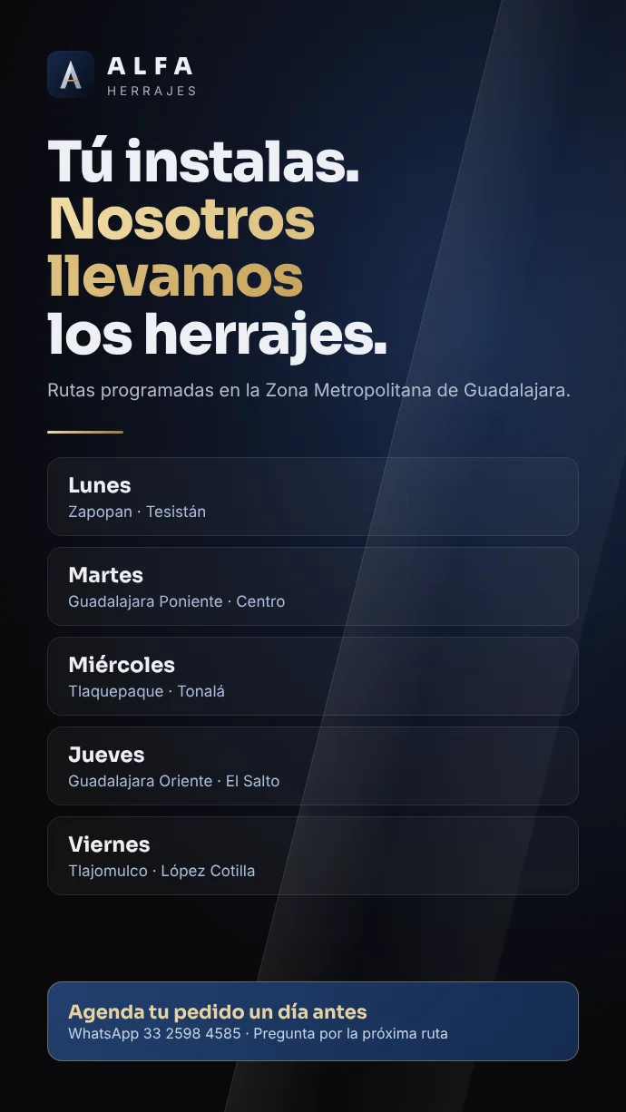 Mapa de rutas programadas de ALFA en la Zona Metropolitana de Guadalajara